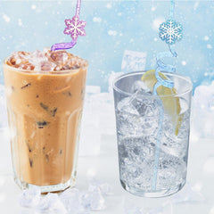 silicone snowflake patches on straws