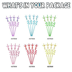 Mermaid birthday party supplies glitter straw set