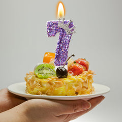 Glittery number candles for birthday celebrations