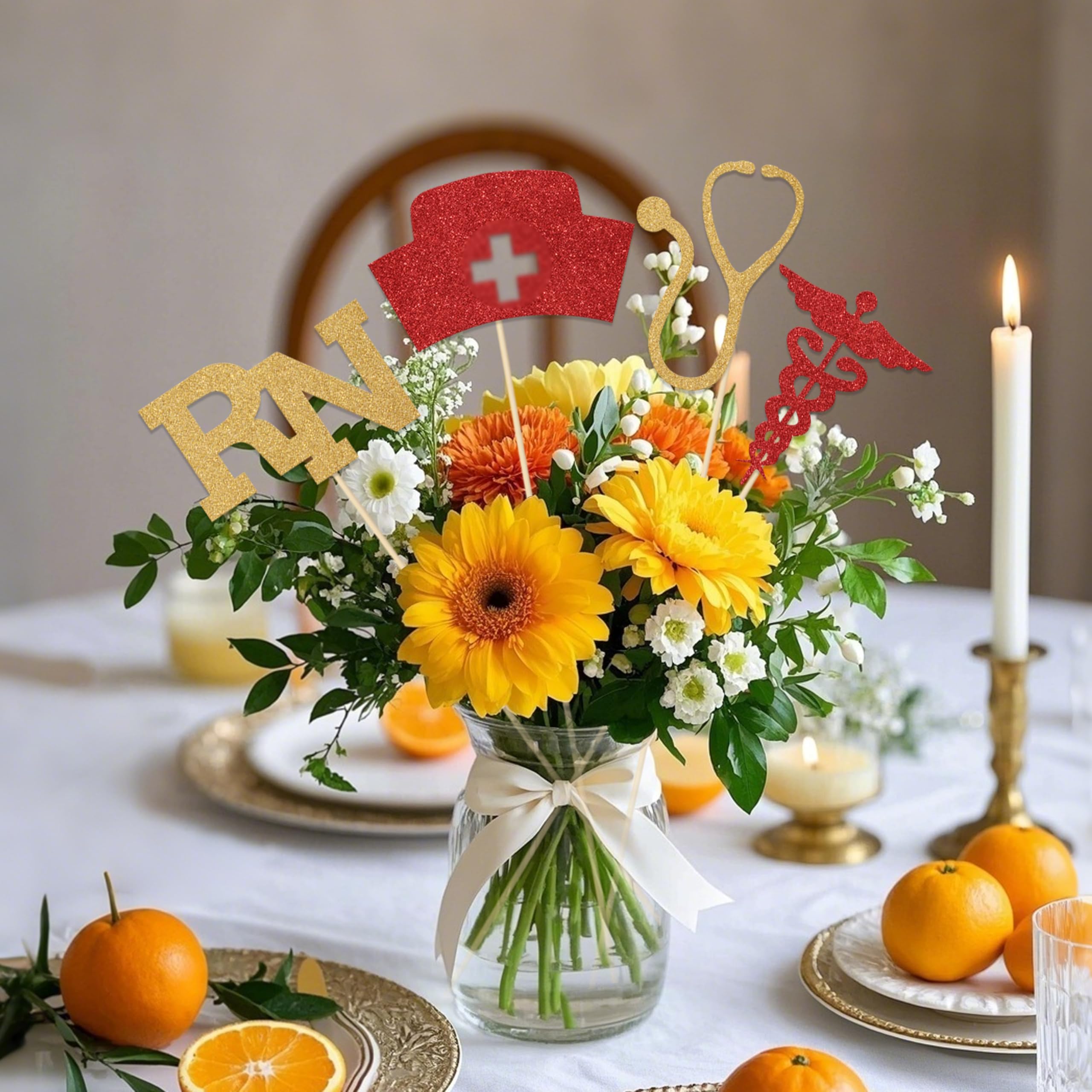 Glitter paper centerpiece sticks add sparkle to celebration