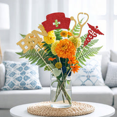 Glitter paper nurse graduation centerpiece sticks for table decor