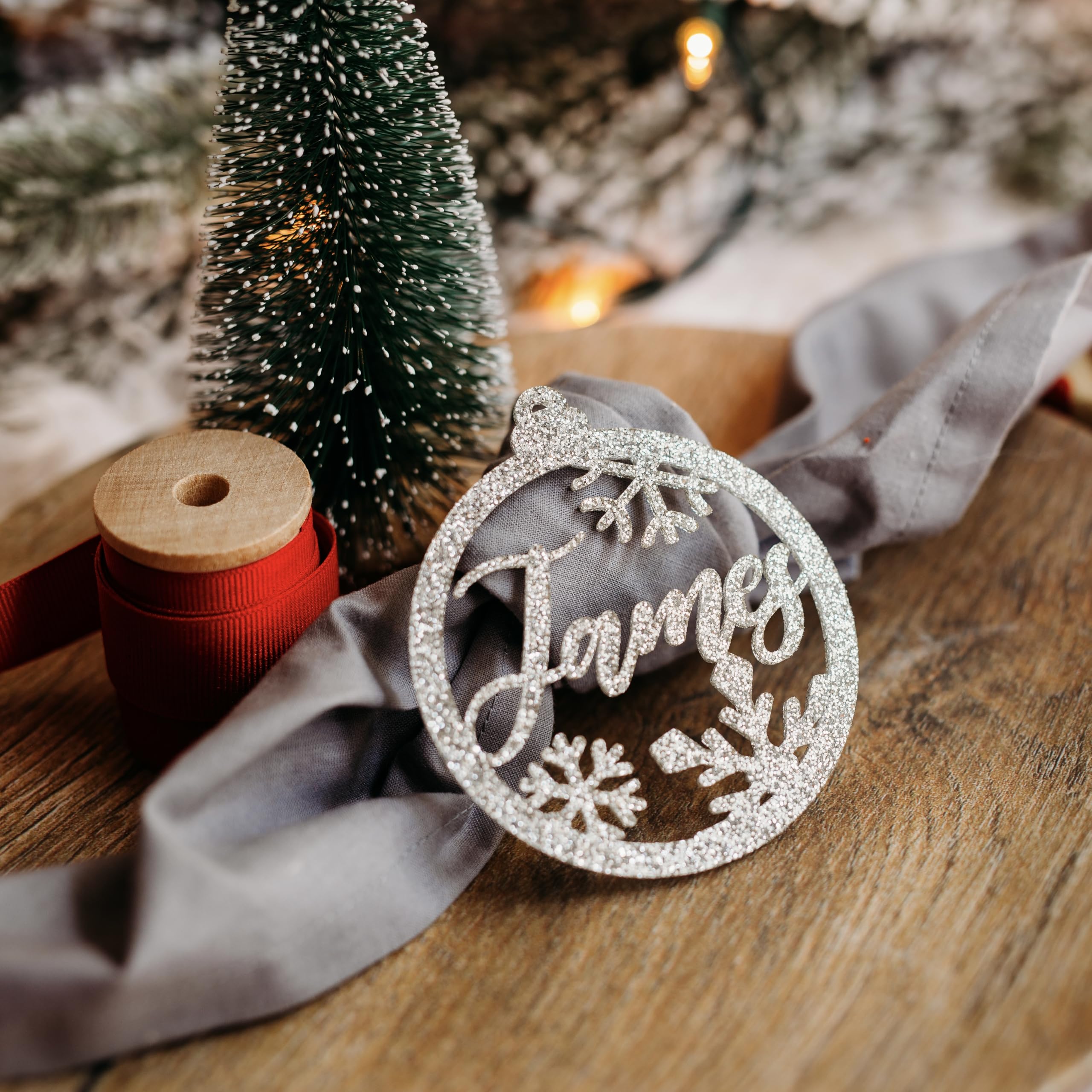 Black acrylic ornament finish option