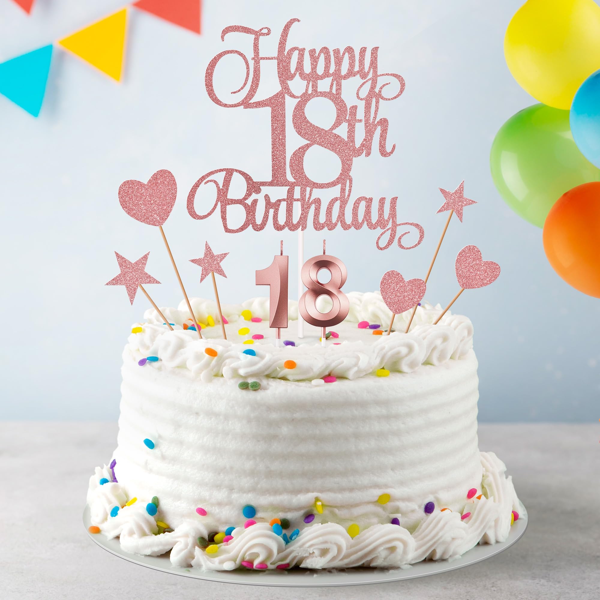 Star toppers glitter for 18th birthday cake