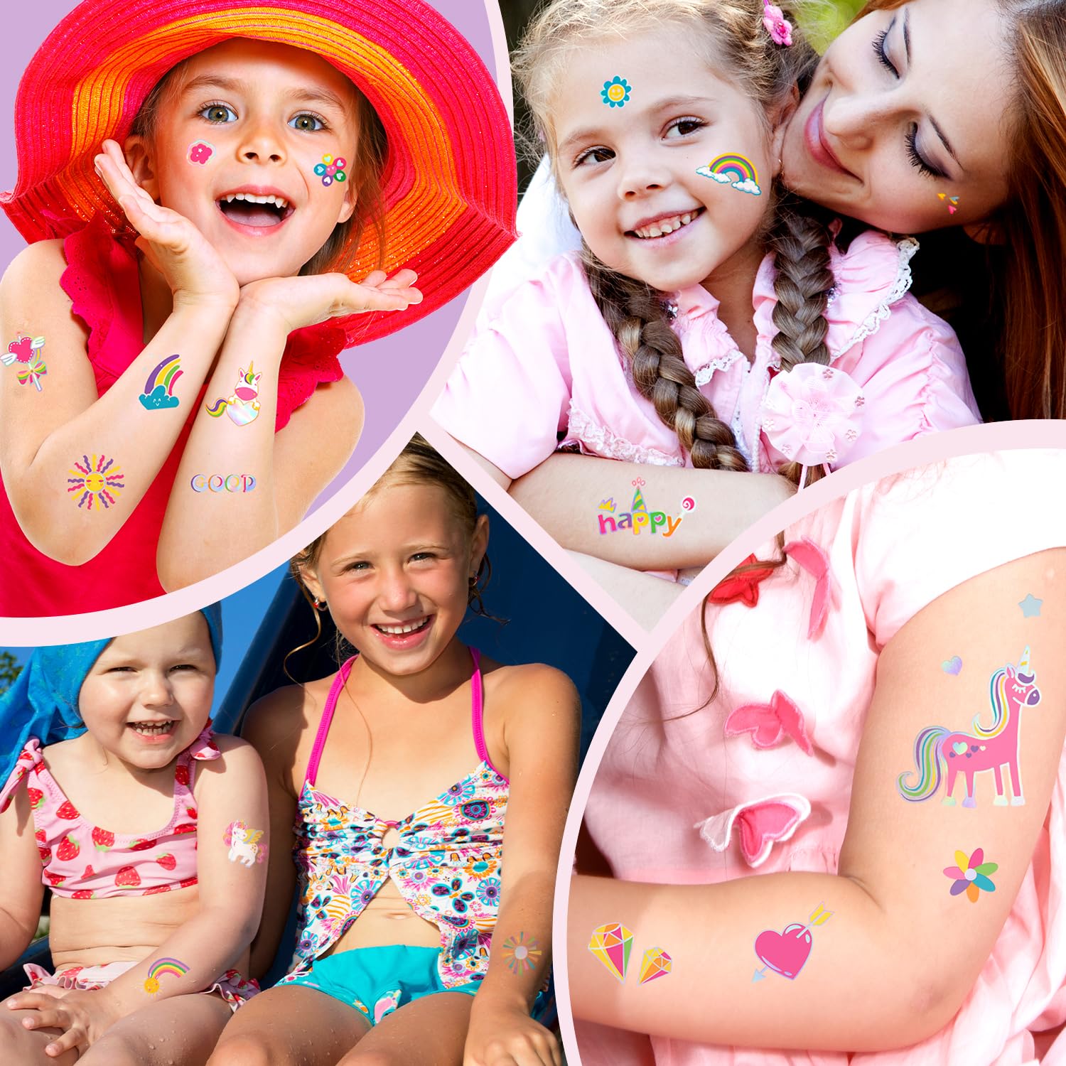 94 glitter styles unicorn tattoos set