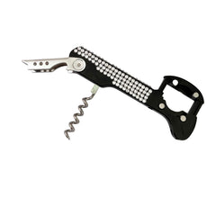 Glittery Boomerang Wine Opener black stainless steel