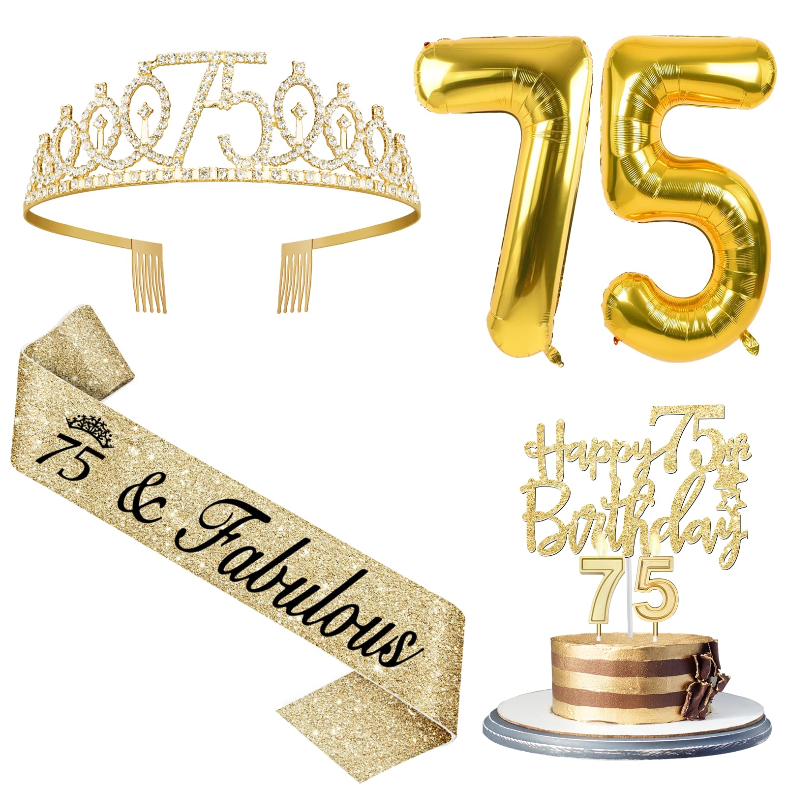 YeohJoy glittery rhinestone 75th crown