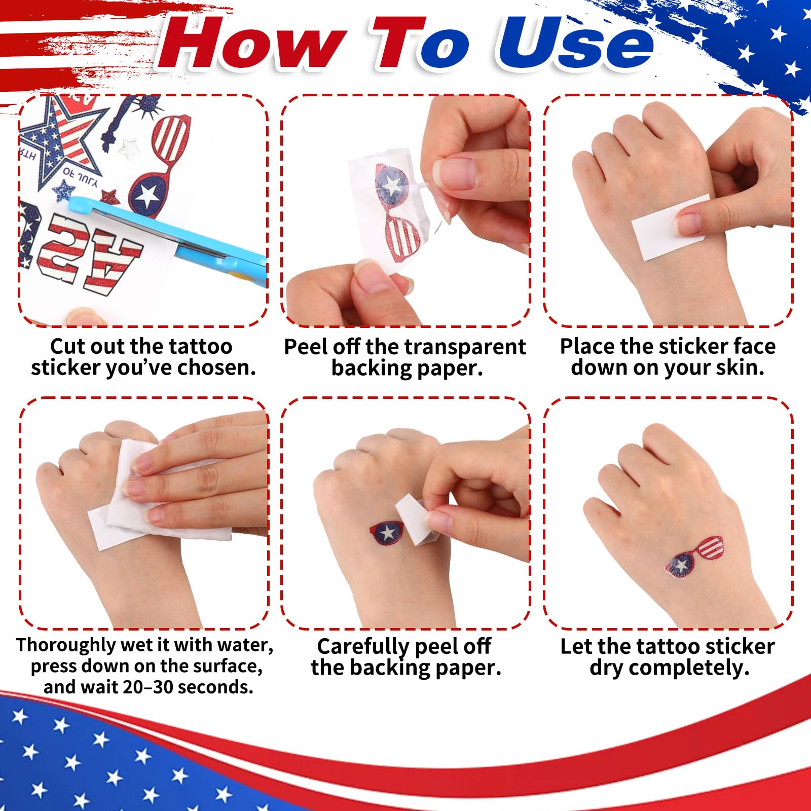 Self adhesive face stickers no glue required