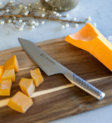 Convex edge blade on Global Asian chef knife