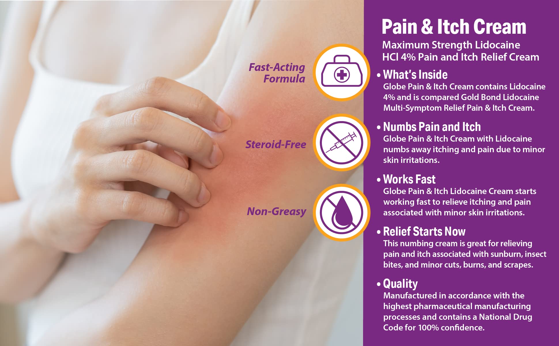 Globe Multi Symptom Relief Cream bottle for minor skin irritations