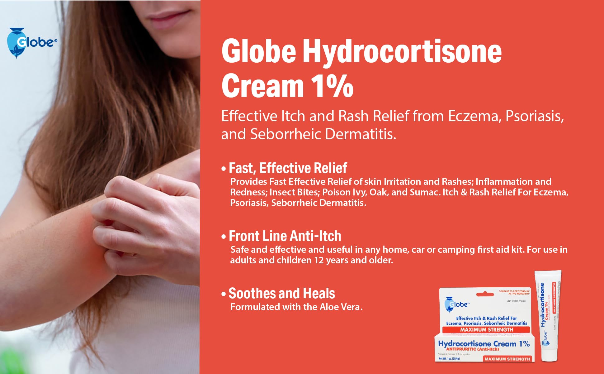 Globe anti itch hydrocortisone cream 3 pack tubes