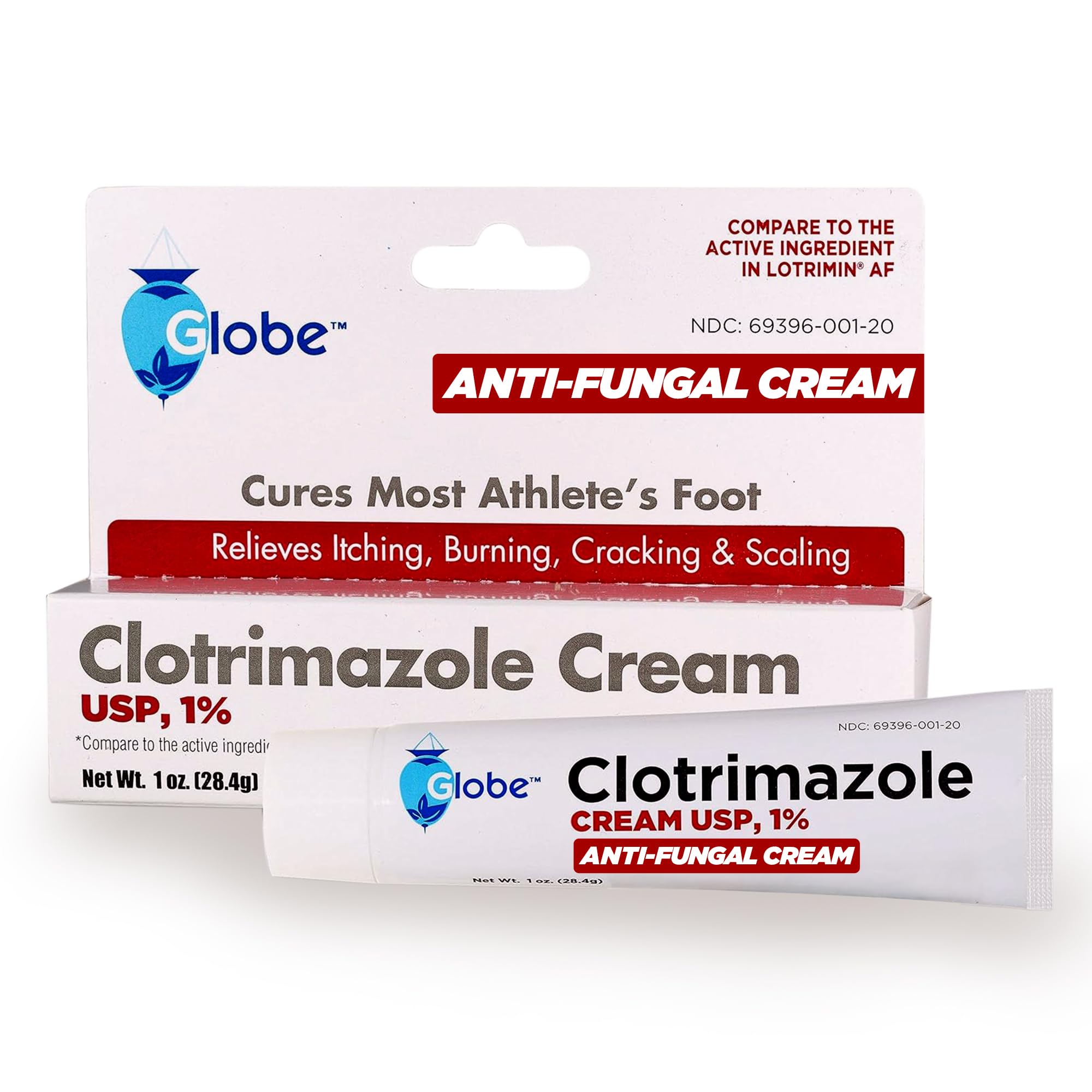Globe Clotrimazole Cream 1% 1 oz Tube packaging
