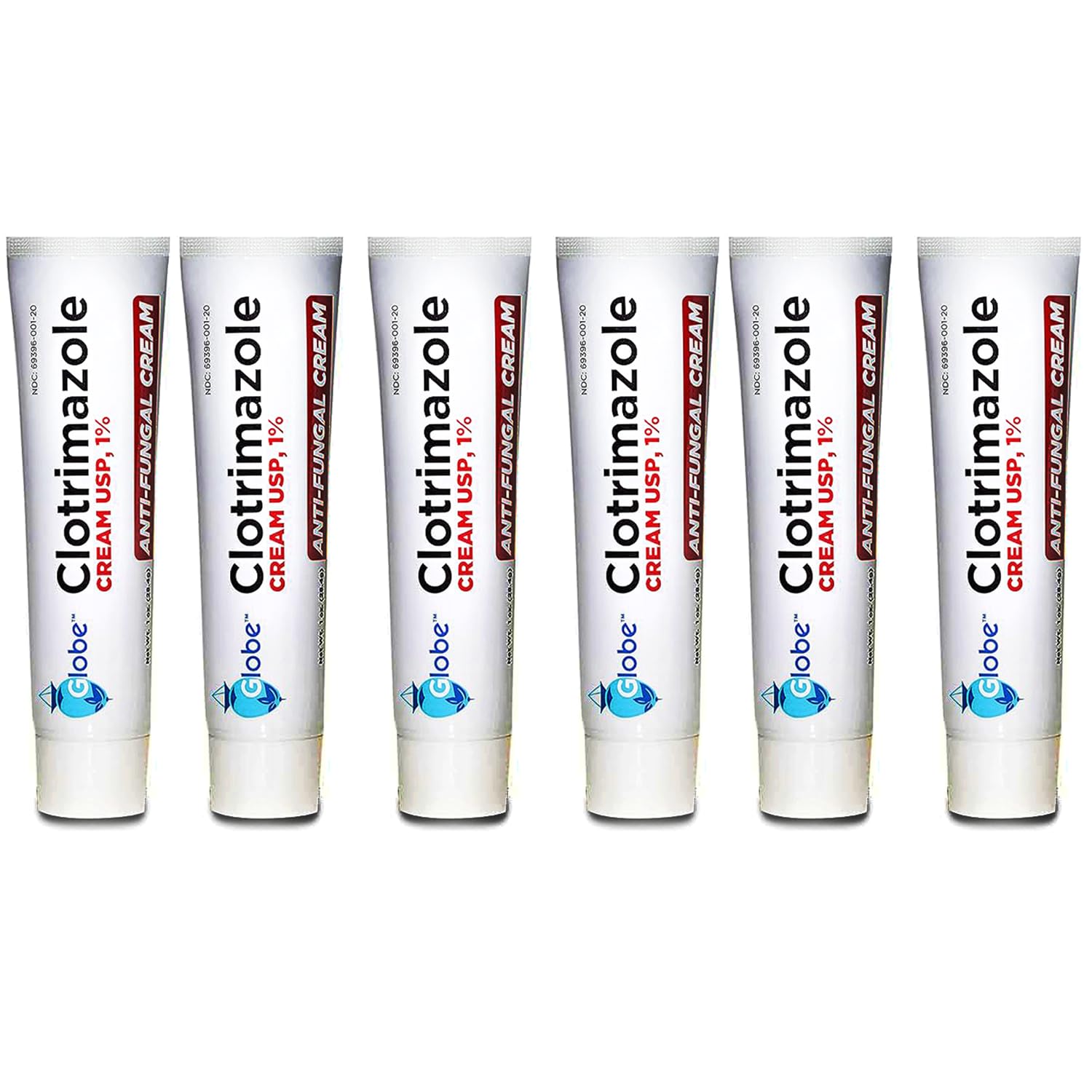 Globe Clotrimazole Cream 1% 1oz tube 6 pack packaging