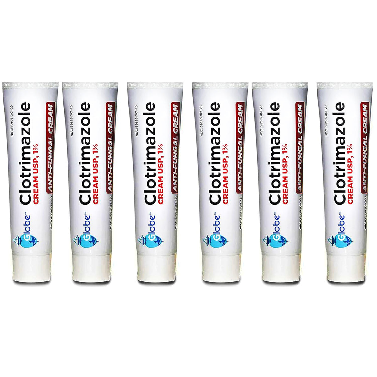 Globe Clotrimazole Cream 1% 1oz tube 6 pack packaging