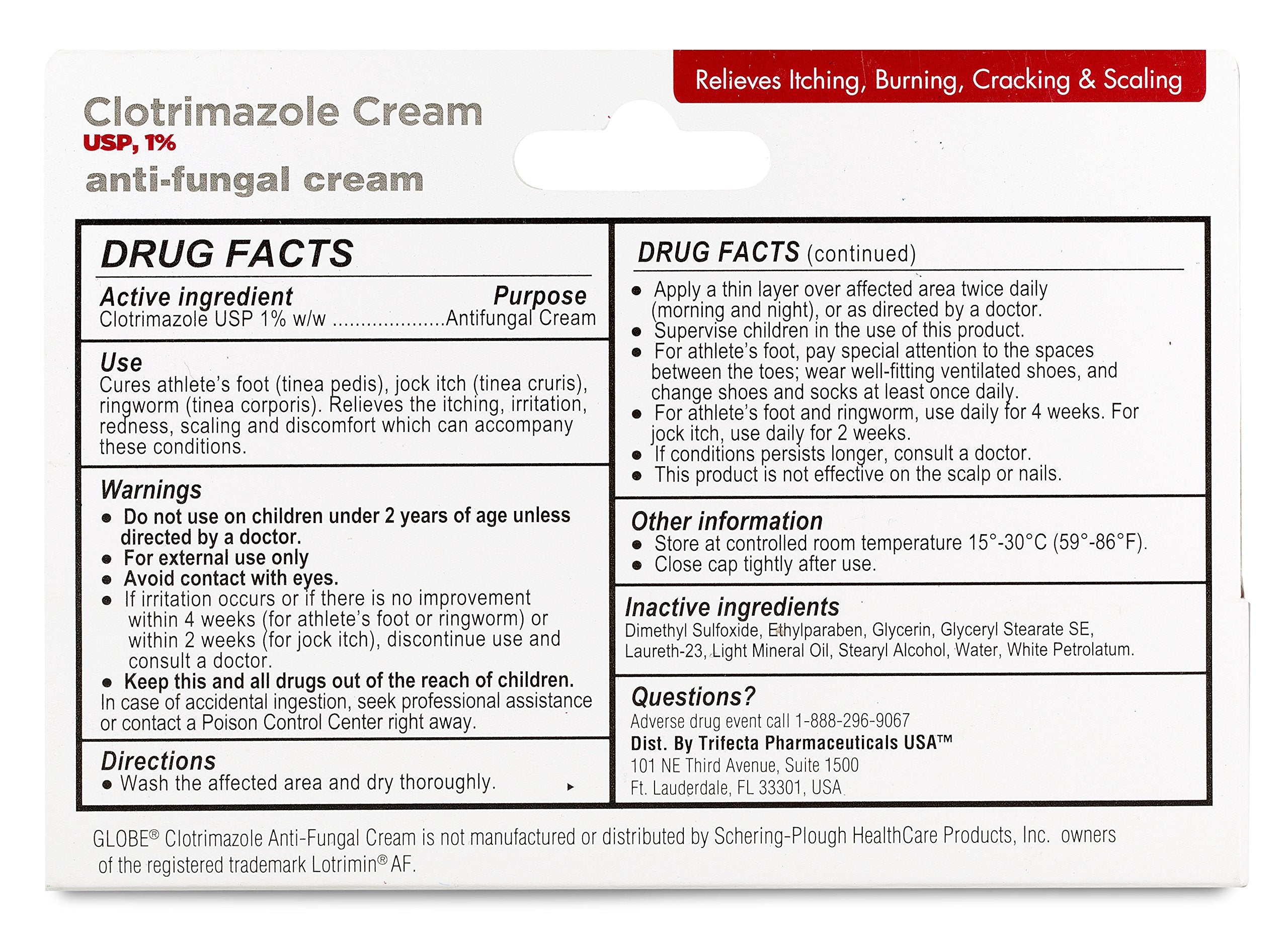 Globe Clotrimazole Cream 1% 1oz tube 10 pack box
