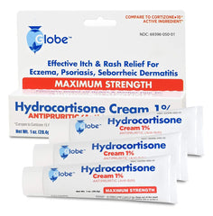 Globe Hydrocortisone Cream 1% with Aloe 1 oz tube