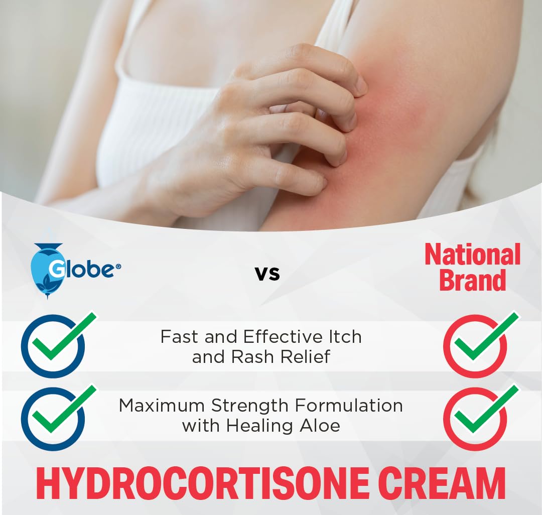 Globe Hydrocortisone Cream 1% Aloe for insect bites 1oz