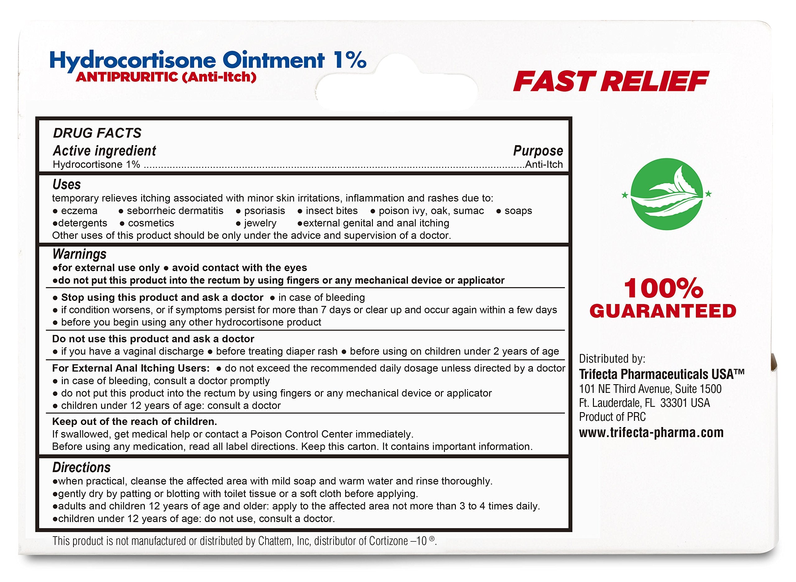 Globe Hydrocortisone Cream 1% Aloe 1oz home travel use