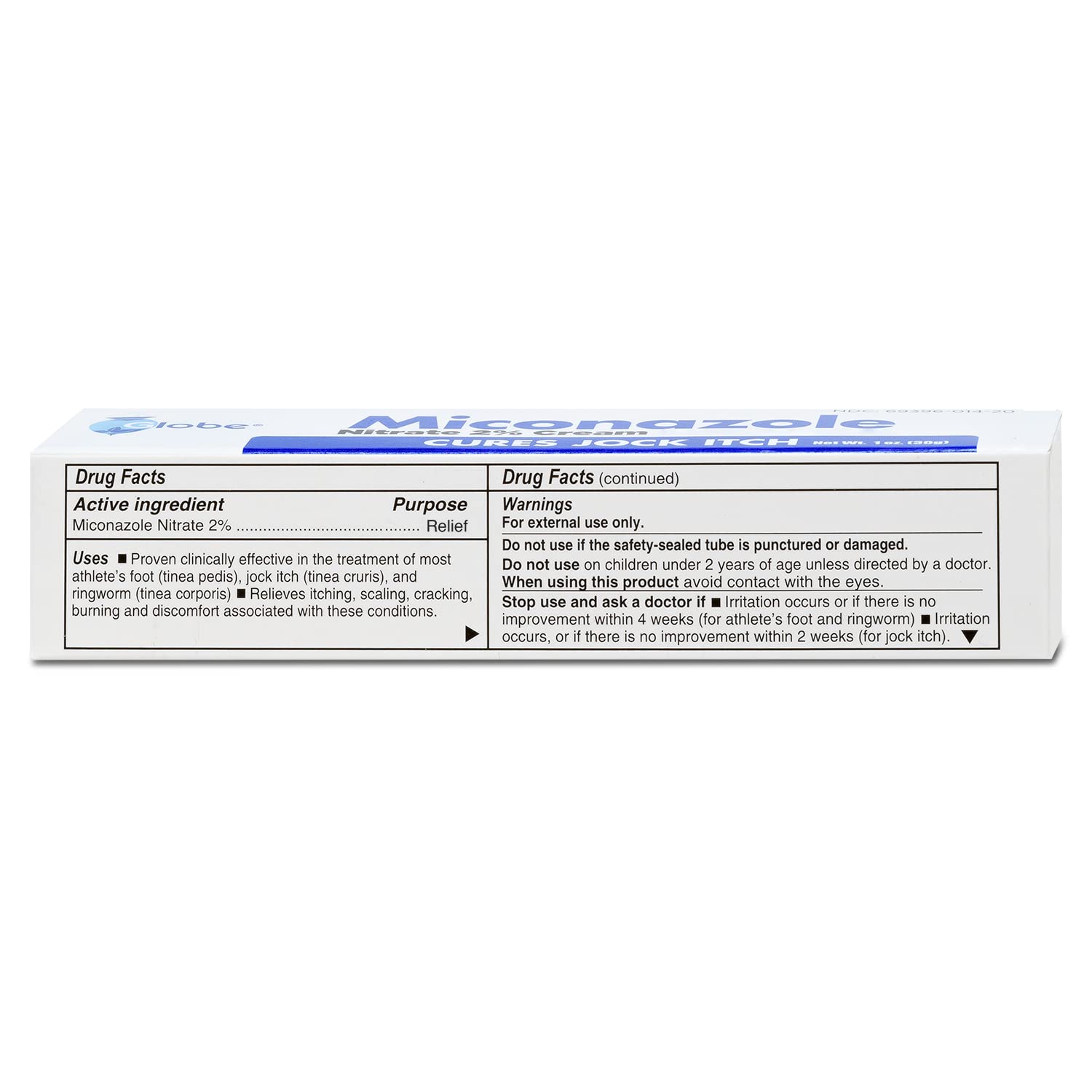 Jock itch ringworm relief Globe Miconazole medicated cream