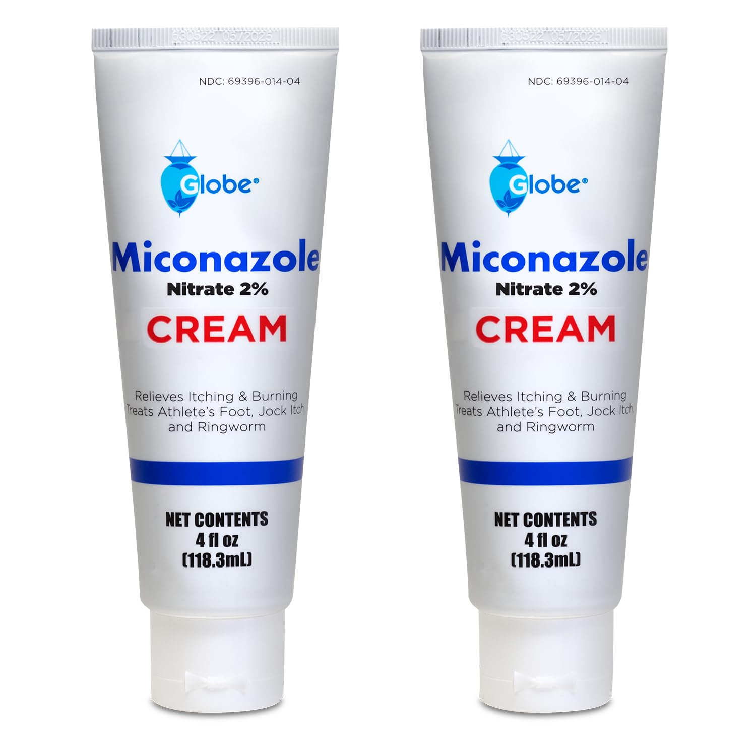 Globe Miconazole Nitrate 2% Antifungal Cream 4 oz tube