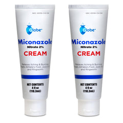 Globe Miconazole Nitrate 2% Antifungal Cream 4 oz tube