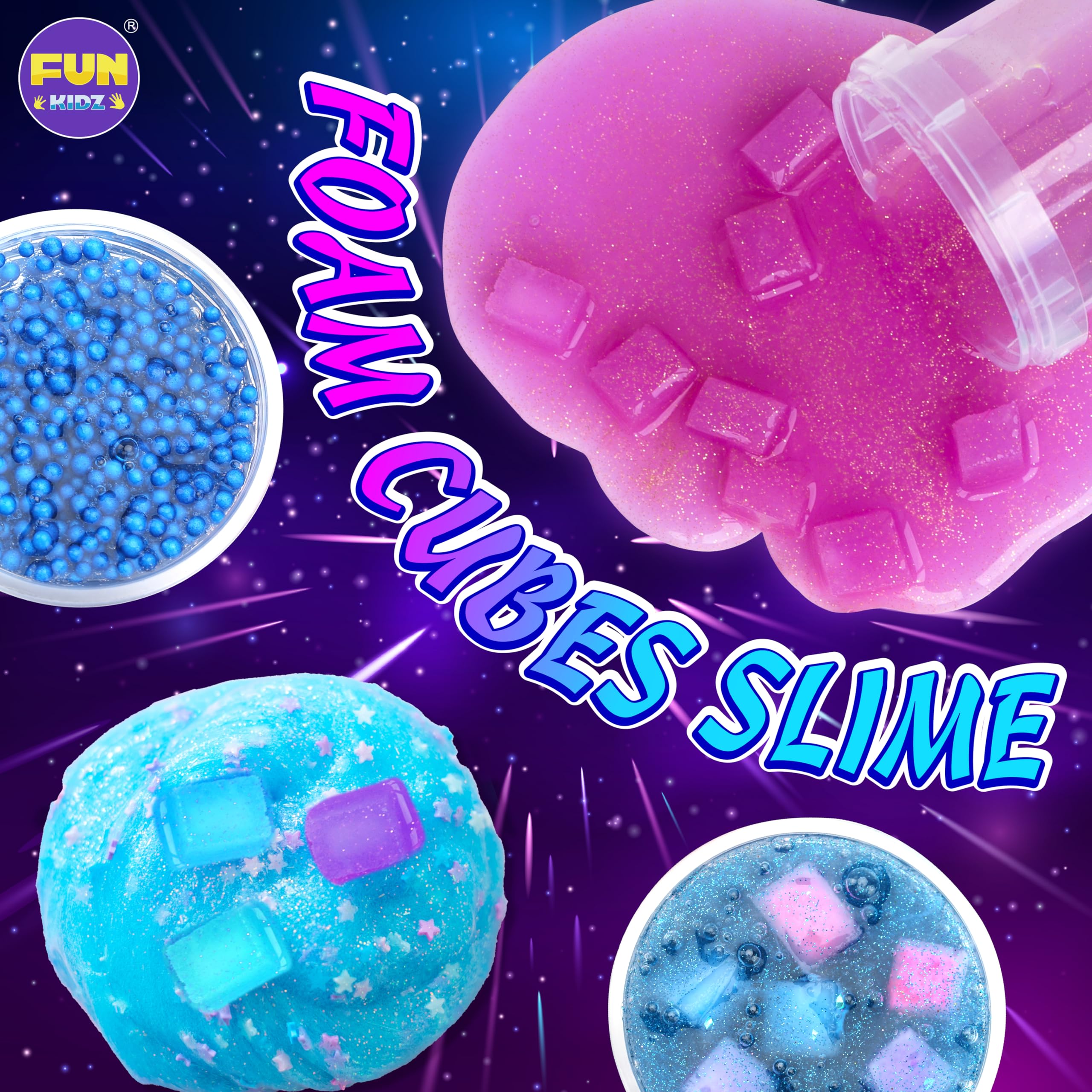 globe shaped container for galaxy slime display