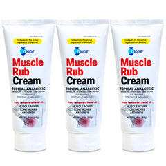 Front view of Globe Ultra Strength Muscle Rub Cream 3 pack