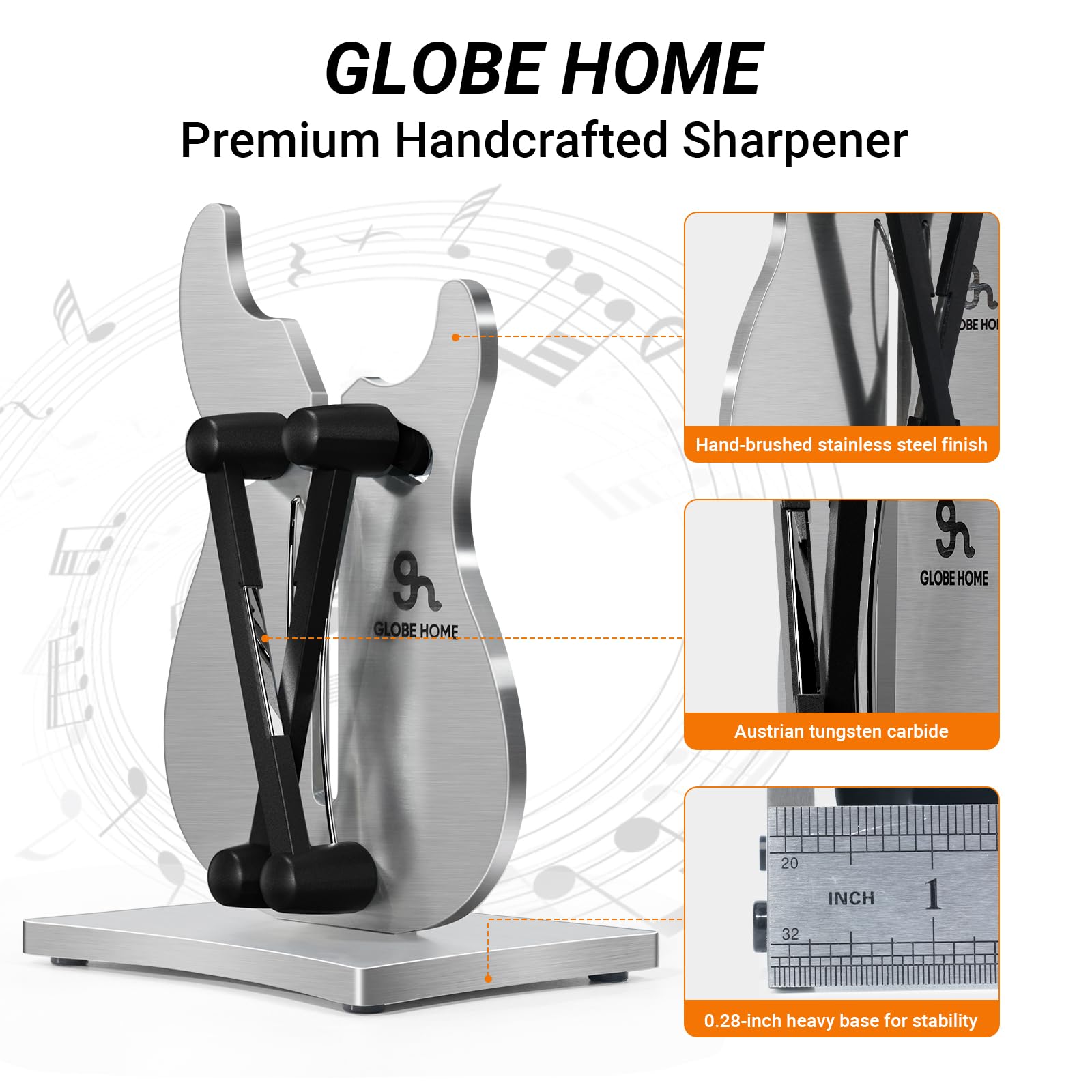 GLOBEHOME guitar-style knife sharpener design