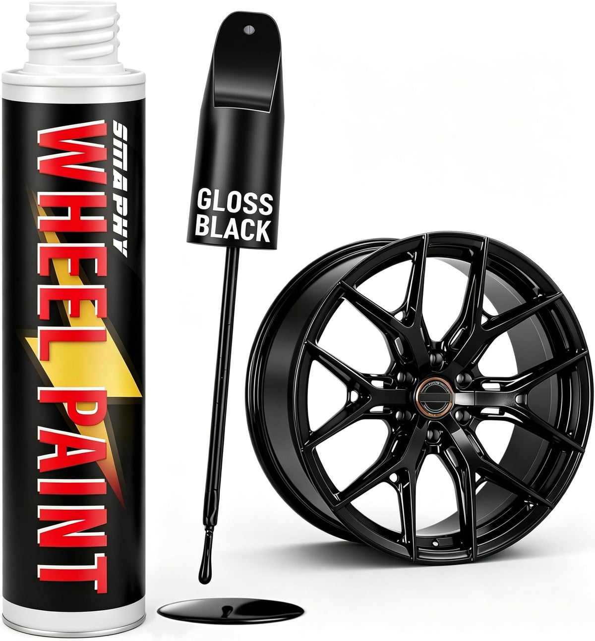 SMAPHY gloss black rim touch up paint bottle
