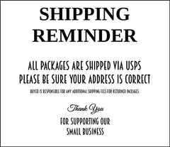 Thin lightweight metal sign with rounded corners for easy hanging