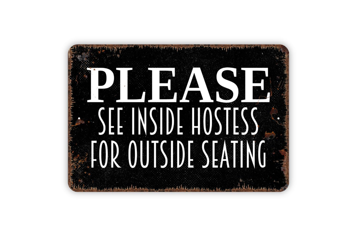 Gloss print finish on hostess seating sign