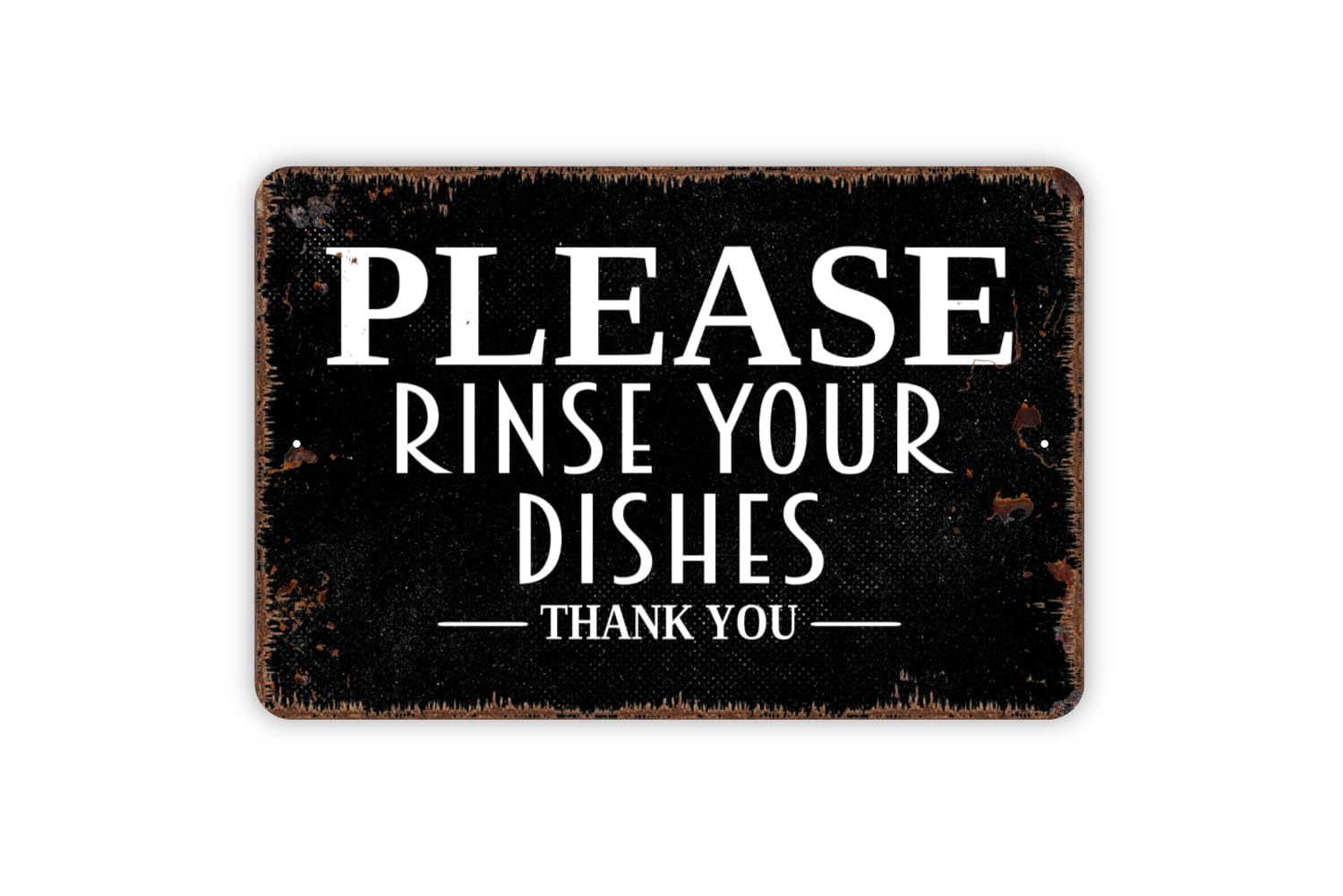 Thin lightweight tin sign for easy hanging