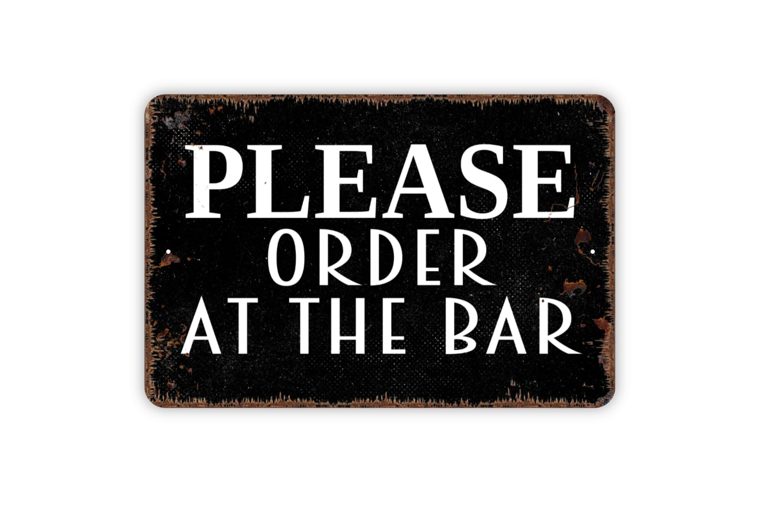 Thin and lightweight metal sign for hanging
