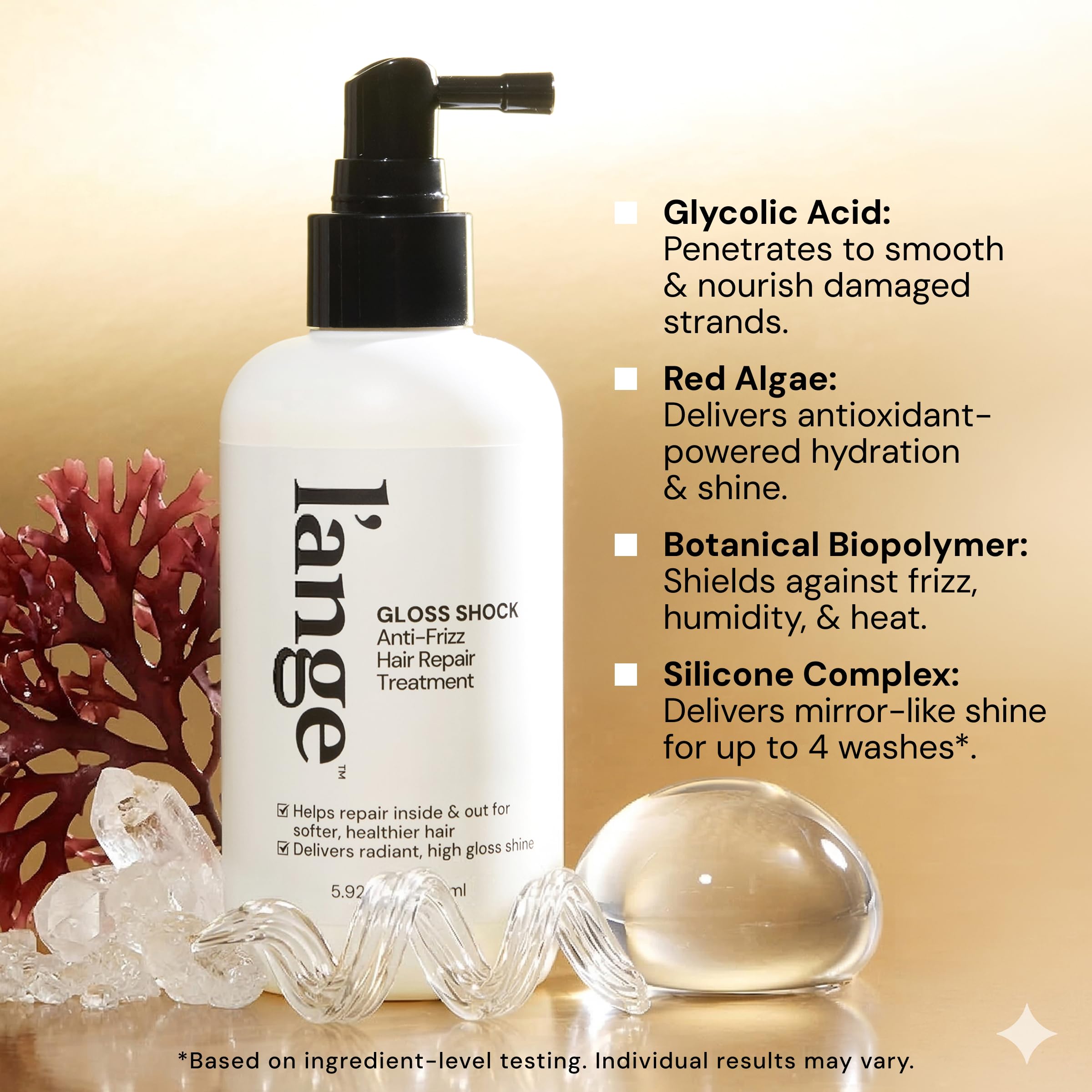 Anti frizz heat protection with Gloss Shock