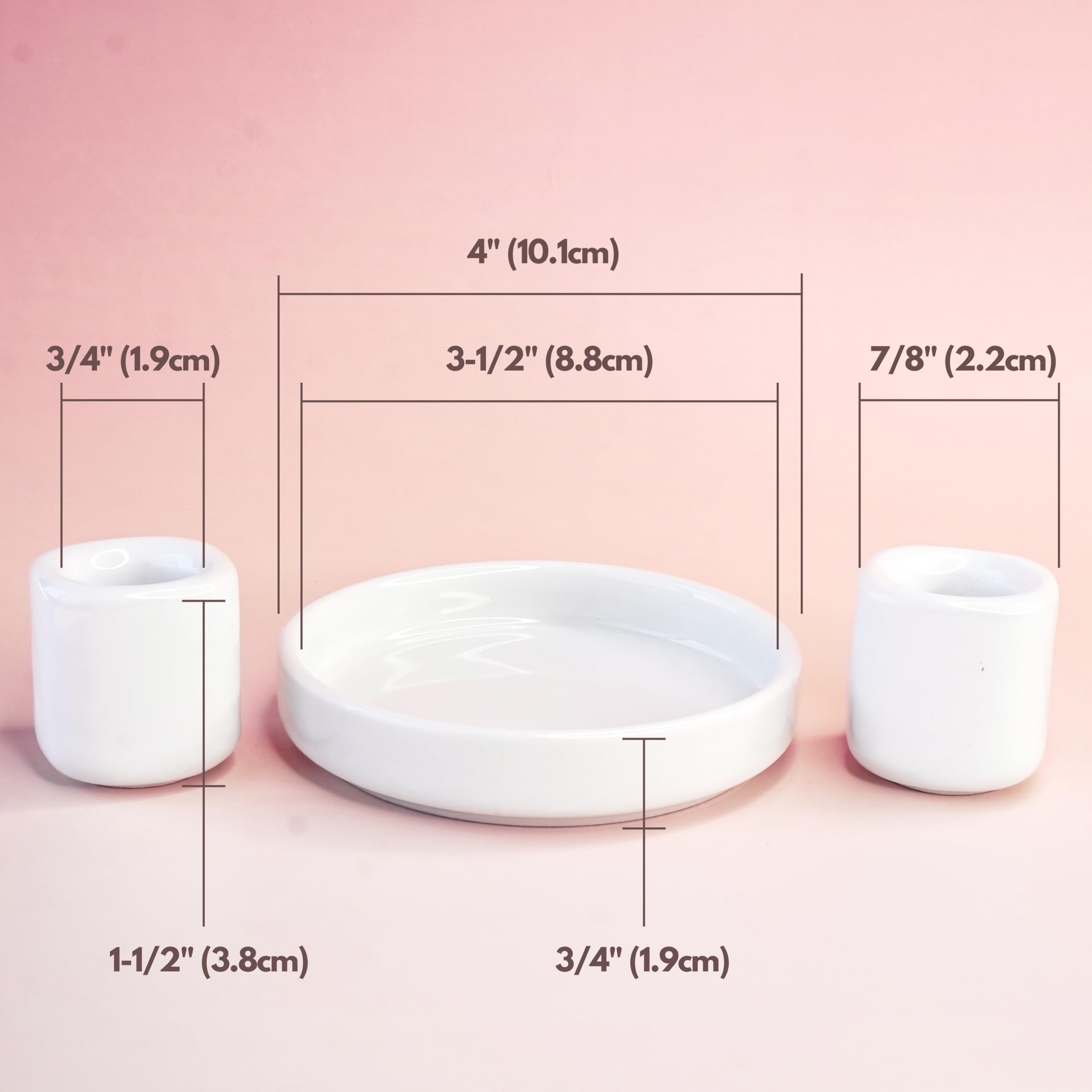 White porcelain candle holders with glossy finish for weddings