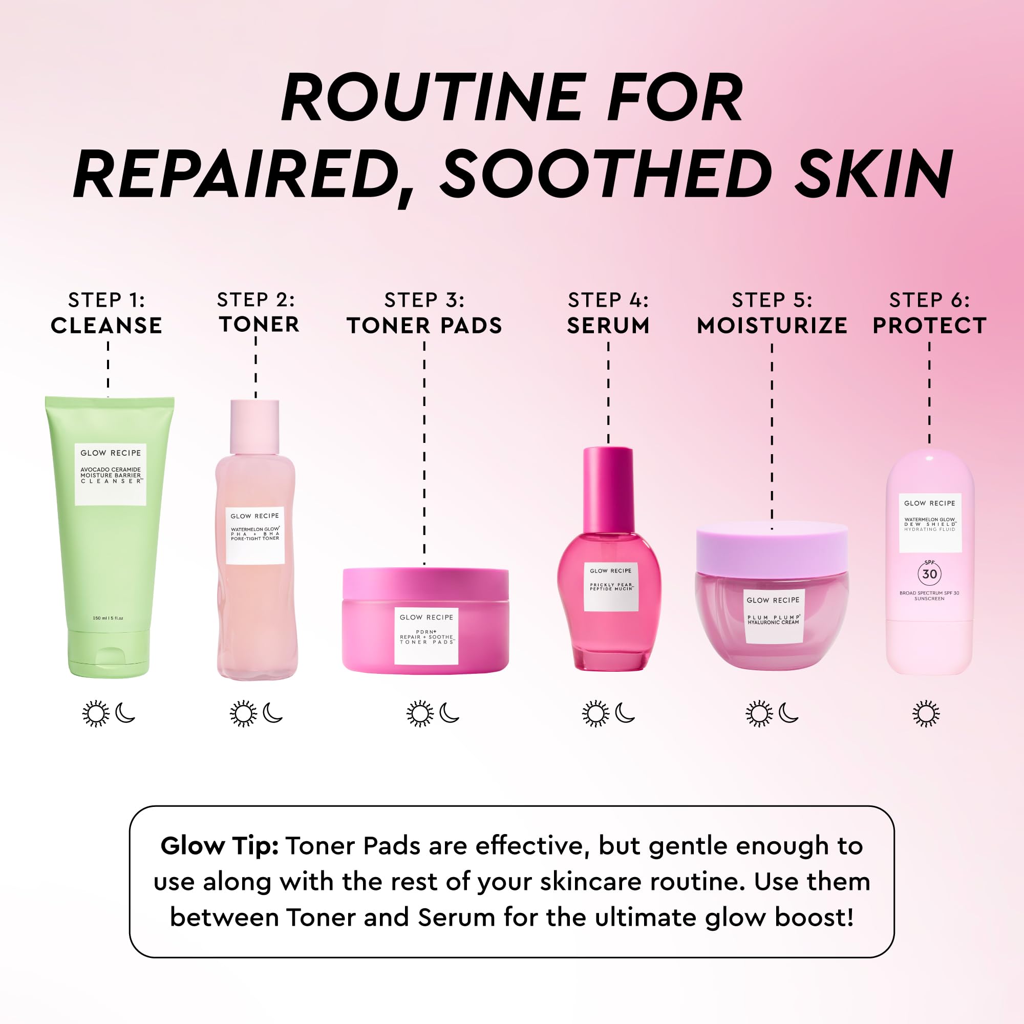 Glow Recipe PDRN Repair Toner Pads with prickly pear note