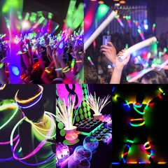 Foil bag packaging for 50 white glow sticks