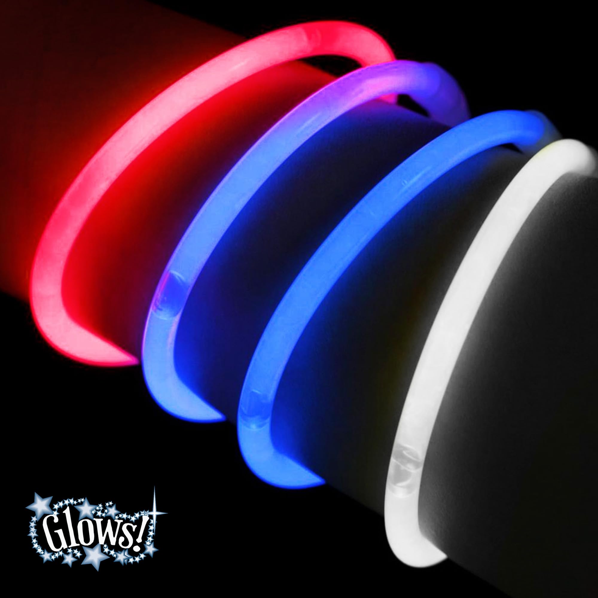 Red White Blue glow sticks set for Independence Day events