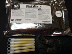 Glow With Us 50 pack white glow light sticks 4 inch length
