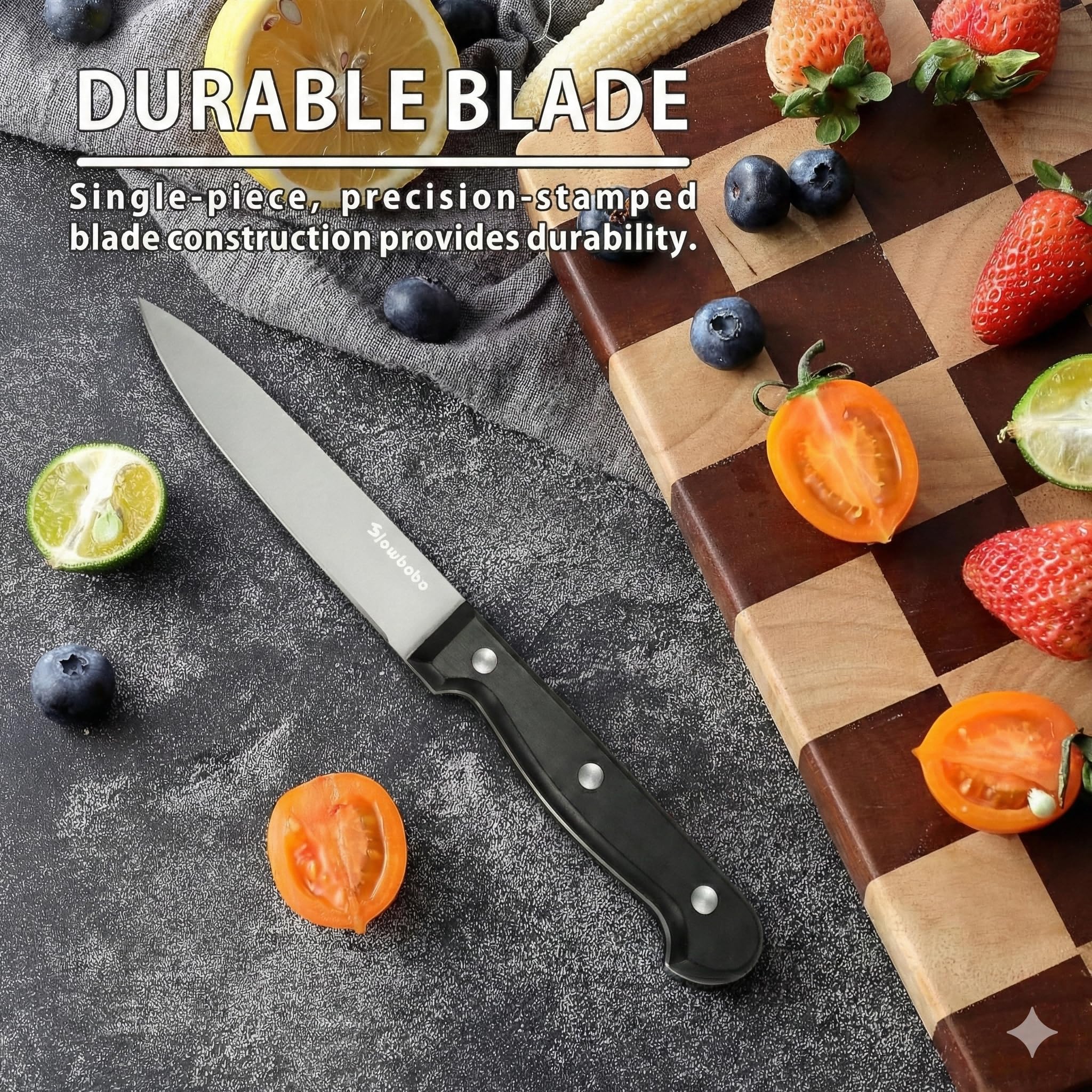 Glowbobo 4oz feather-light balance paring knife for peeling and slicing