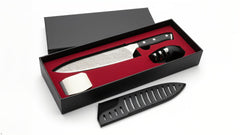 Glowbobo 8 Inch Chef Knife blade with non-slip colorwood handle