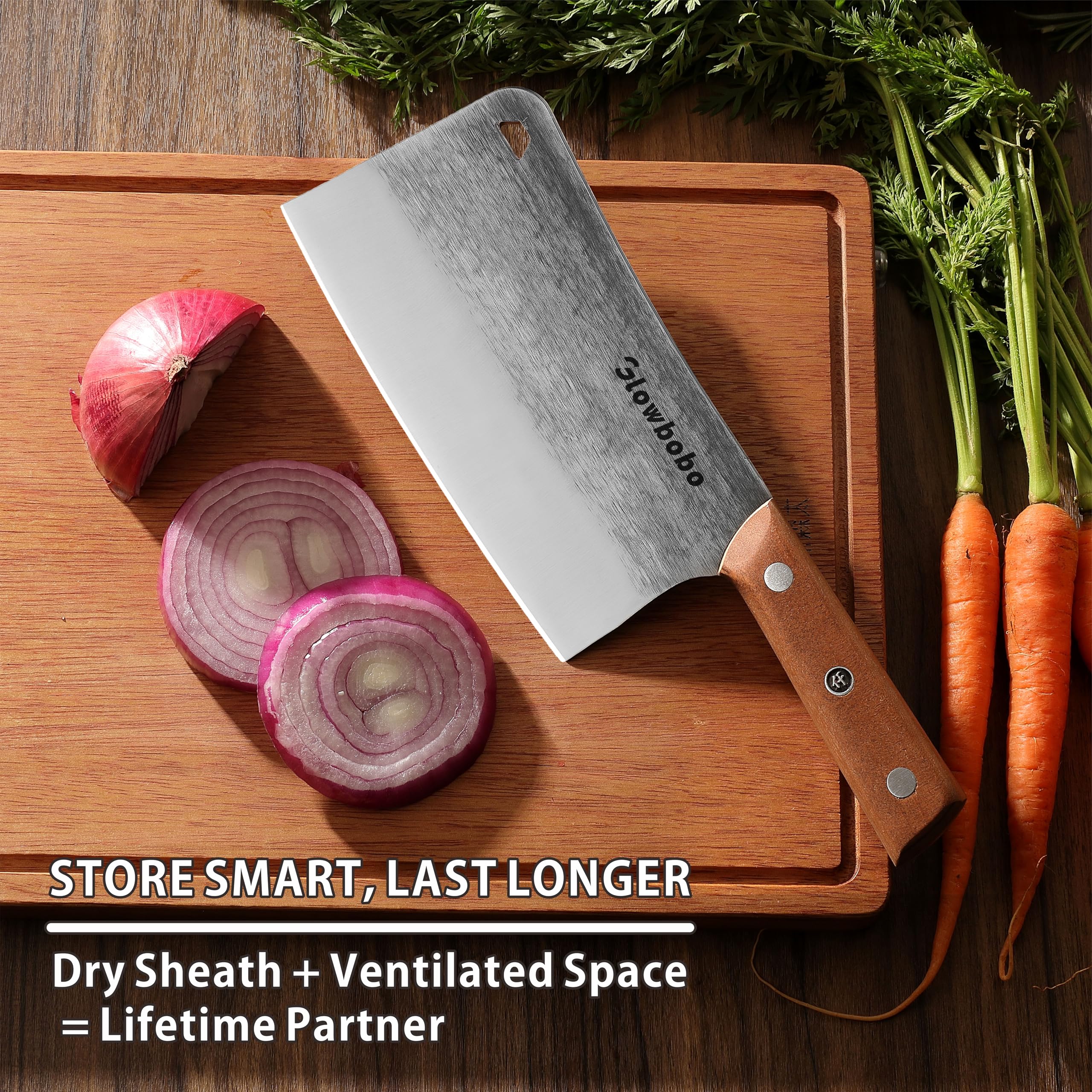 Glowbobo professional kitchen BBQ chef knife