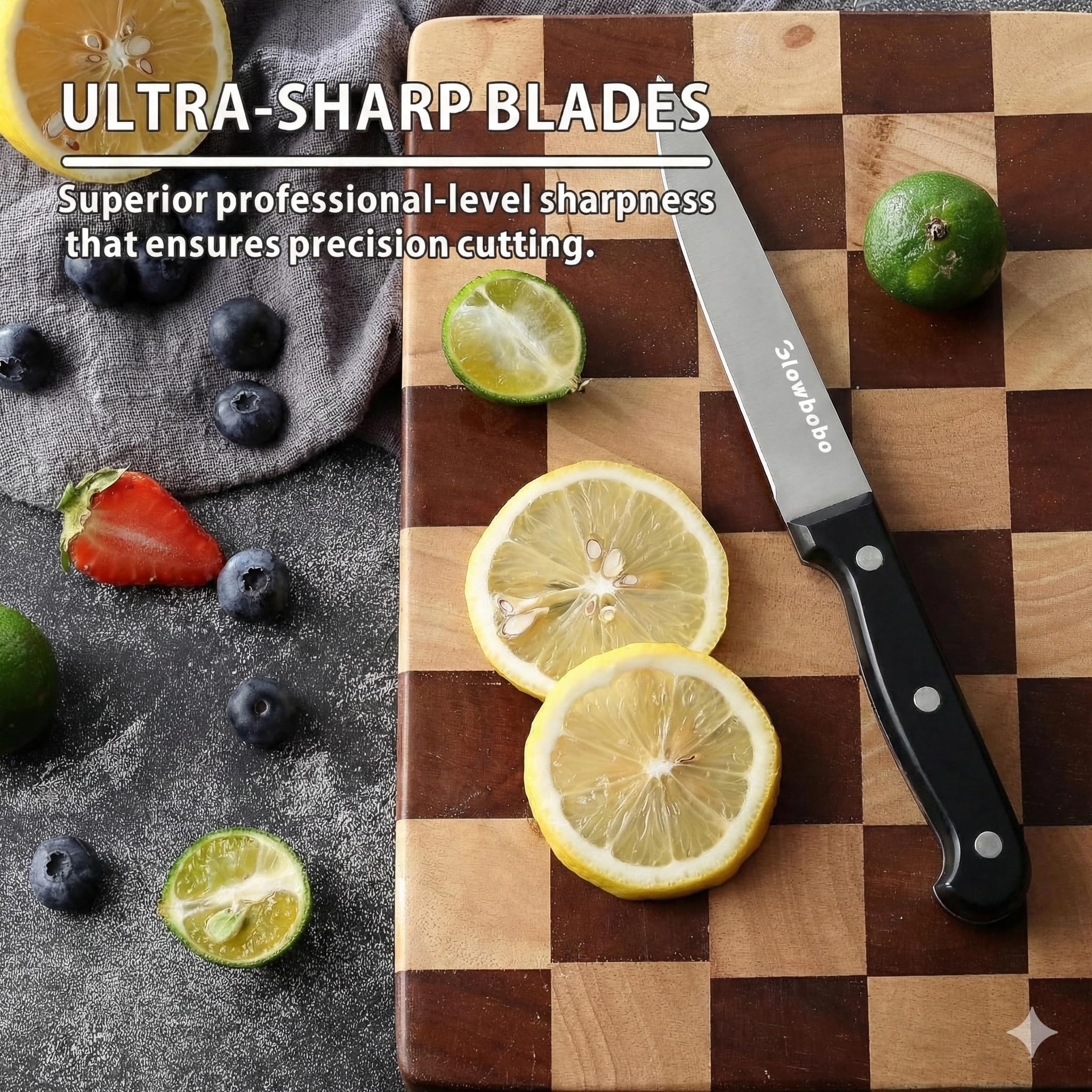Glowbobo full-tang paring knife for stability