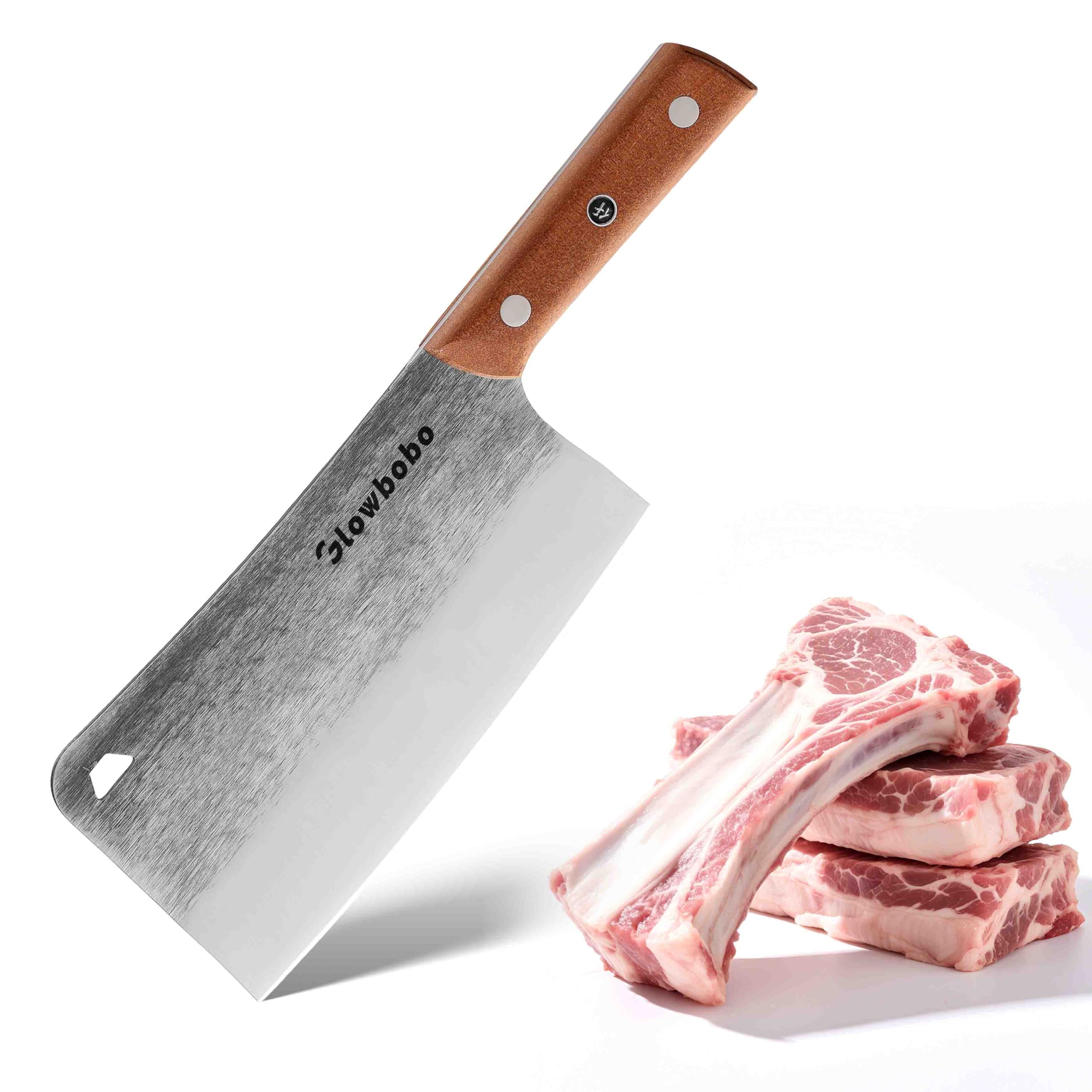 Glowbobo meat cleaver 7.6 inch heavy duty for bone cutting