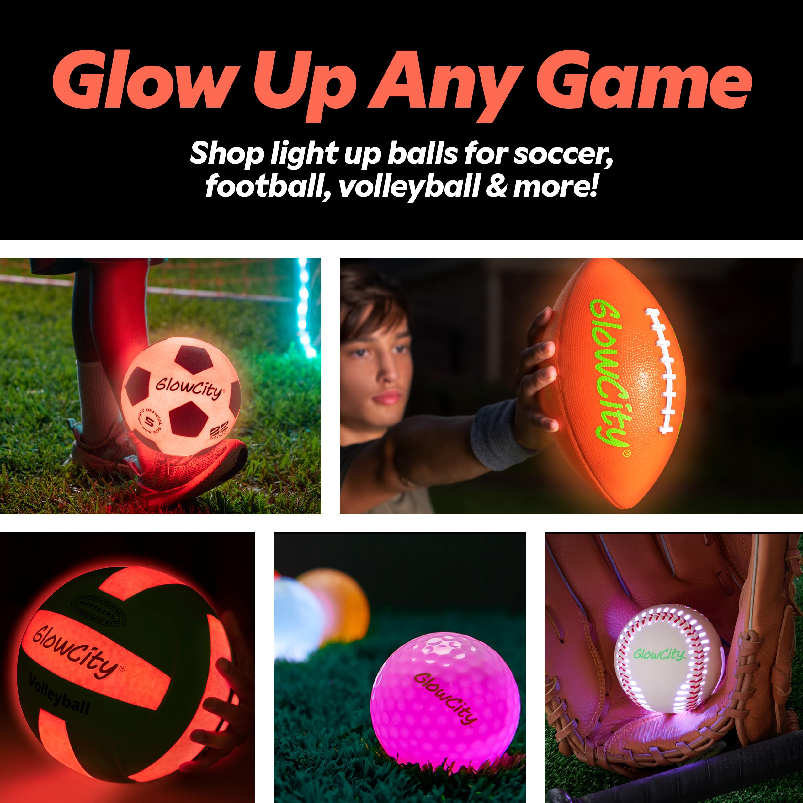 GlowCity glow in the dark basketball packaging and branding