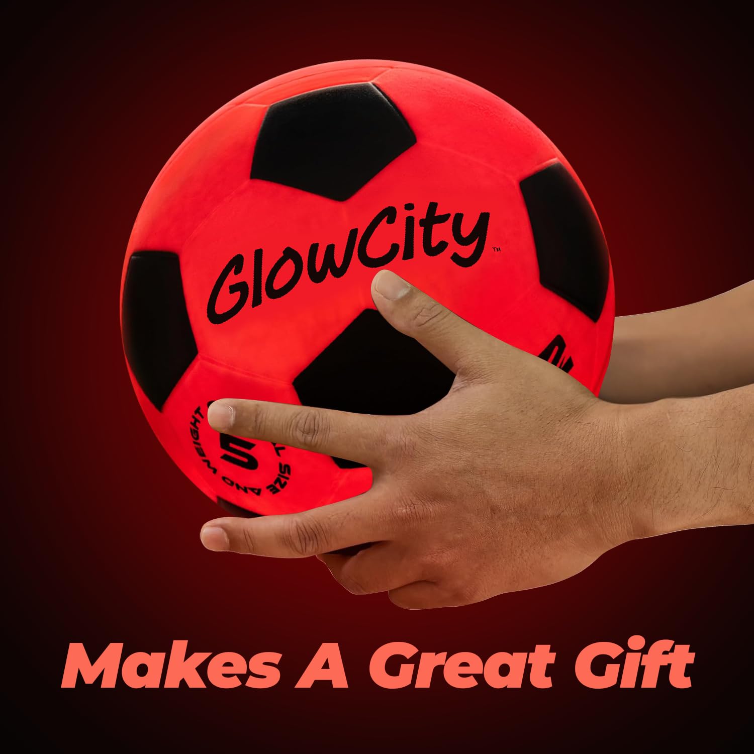 Durable rubber exterior glow ball for indoor and outdoor use