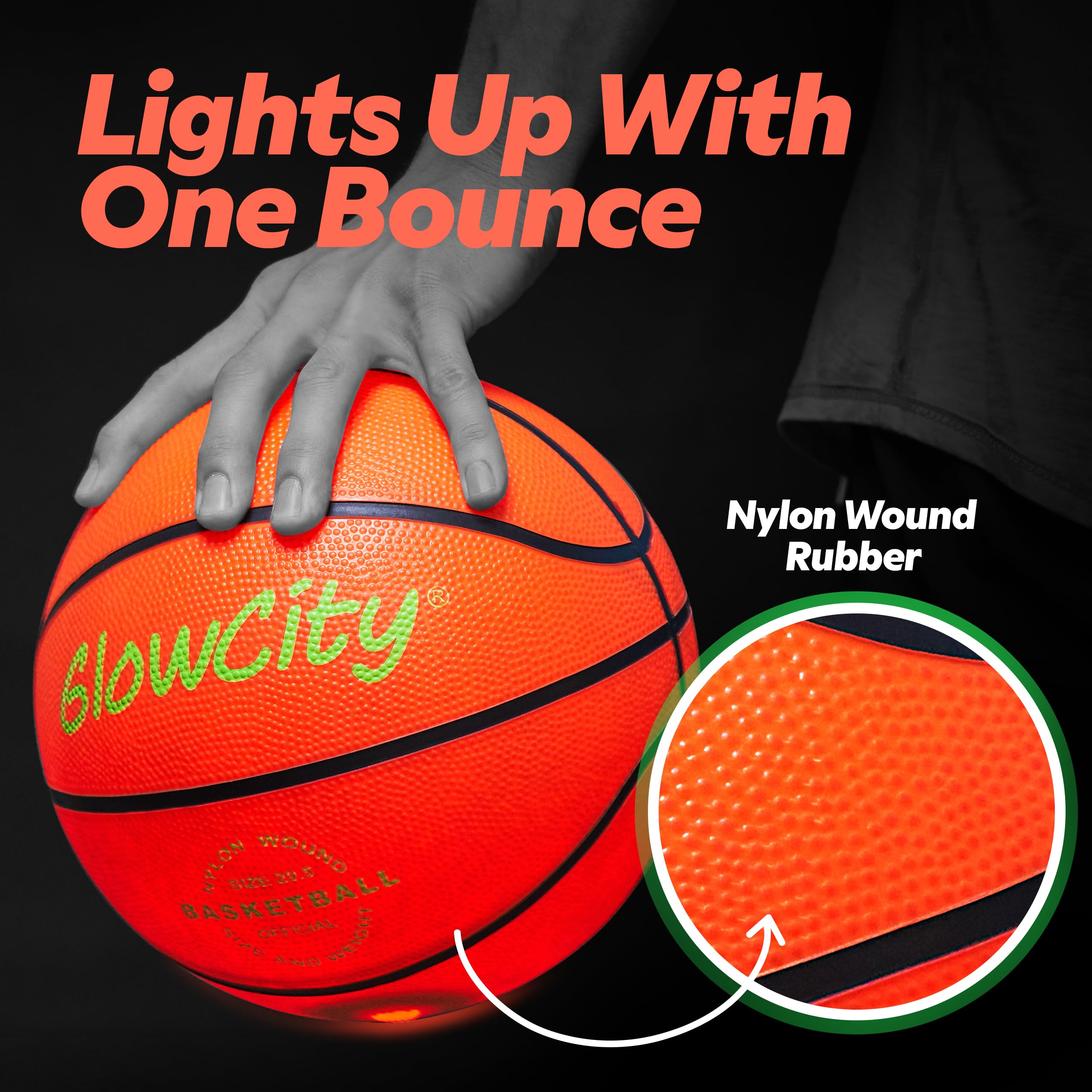 GlowCity outdoor basketball night play with two lights