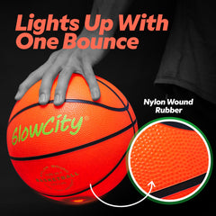 GlowCity outdoor basketball night play with two lights