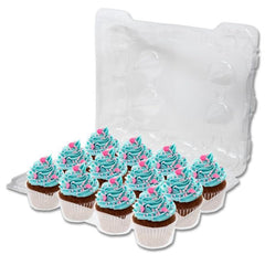 Glownary DFI High Dome Cupcake Container LBN-9812 with clear hinged lid