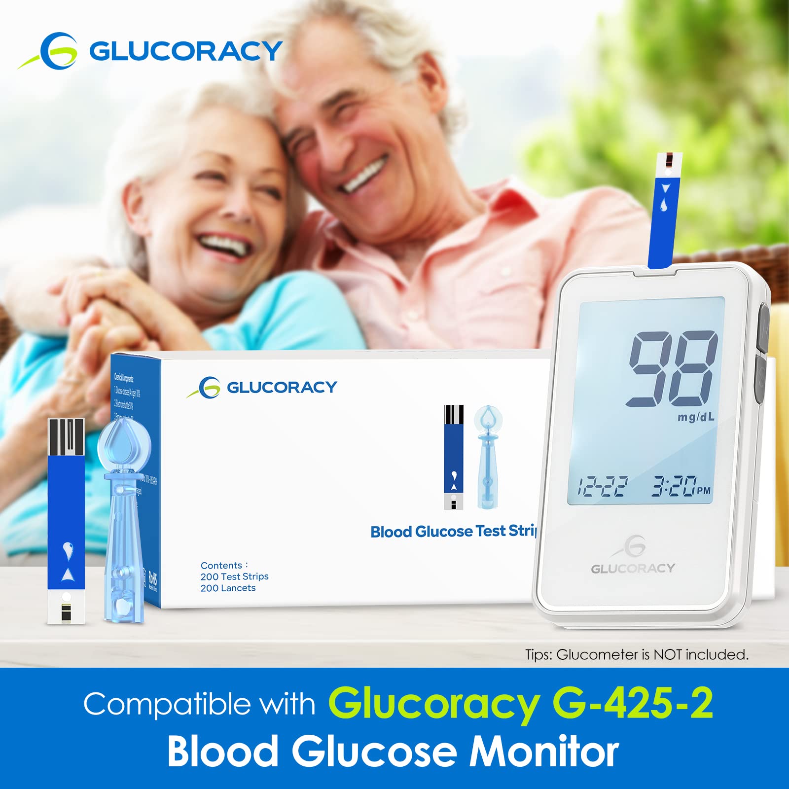 200 test strips for Glucoracy G-425-2 monitor