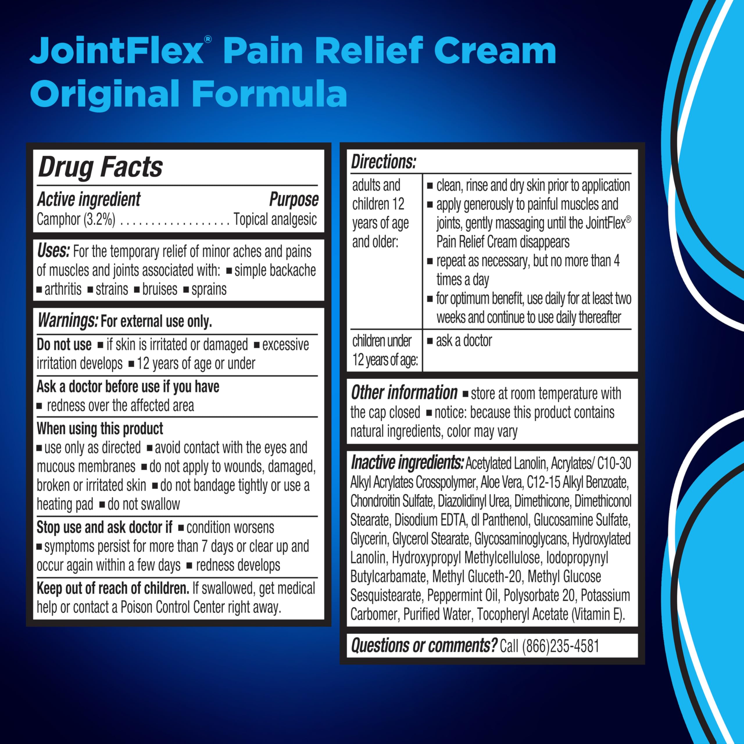 Prescription-free JointFlex pain relief cream packaging